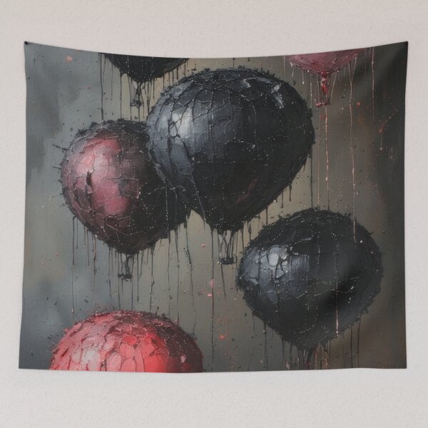 Item preview, Floating balloons in a dark atmosphere designed and sold by Mianku | Für das Leben.