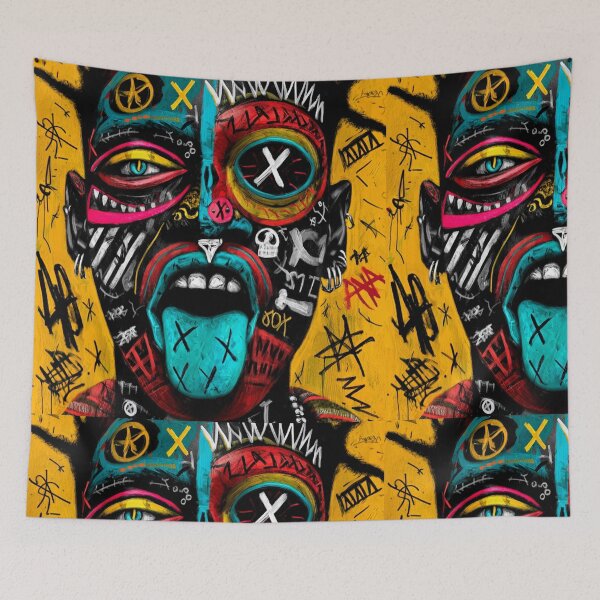 Item preview, GraffitX Chaos Oracle – Abstract Street Surreal Portrait Art designed and sold by Blackcanvas444.