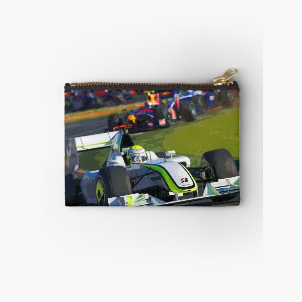 Item preview, Jenson Button racing his 2009 Brawn GP F1 race car in the lead abstract designed and sold by Rodissimus1984.