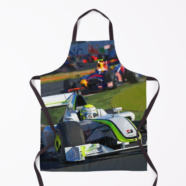 Item preview, Jenson Button racing his 2009 Brawn GP F1 race car in the lead abstract designed and sold by Rodissimus1984.