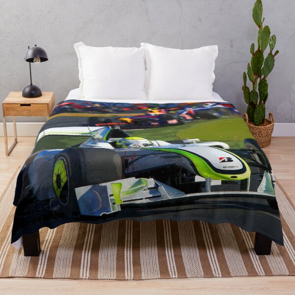 Item preview, Jenson Button racing his 2009 Brawn GP F1 race car in the lead abstract designed and sold by Rodissimus1984.