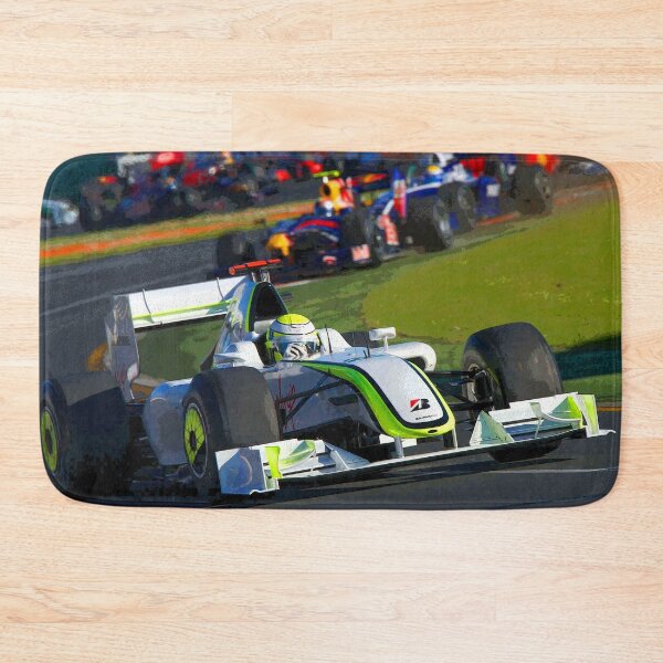 Item preview, Jenson Button racing his 2009 Brawn GP F1 race car in the lead abstract designed and sold by Rodissimus1984.
