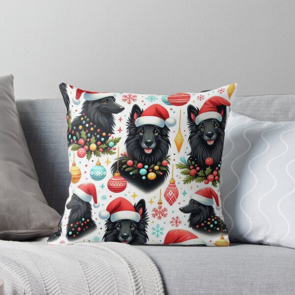 Item preview, Black Belgian Sheepdogs with Santa Hats designed and sold by Wags & Tails.