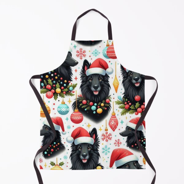 Item preview, Black Belgian Sheepdogs with Santa Hats designed and sold by Wags & Tails.