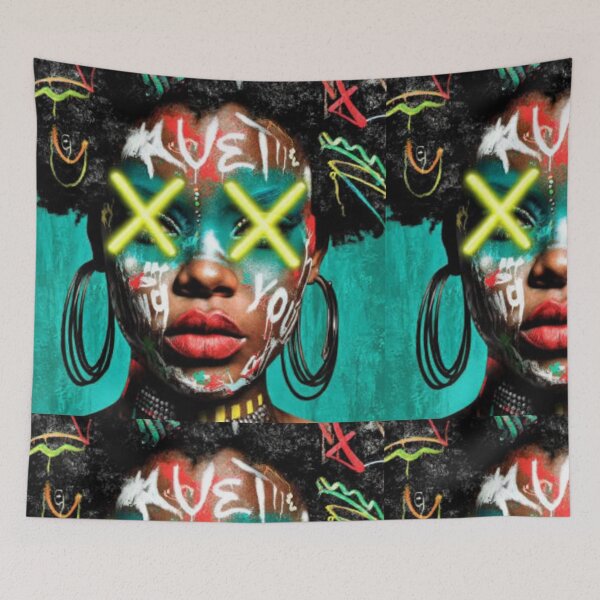Item preview, GraffitX Chaos Oracle – Abstract Street Surreal Portrait Art designed and sold by Blackcanvas444.
