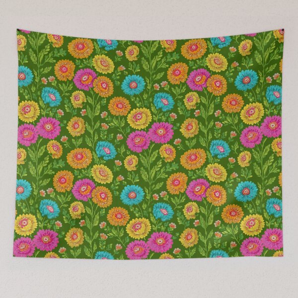 Item preview, Edgy Whimsical Floral Embroidered flower Print For Rustic Charm designed and sold by RoyalStarsPatts.