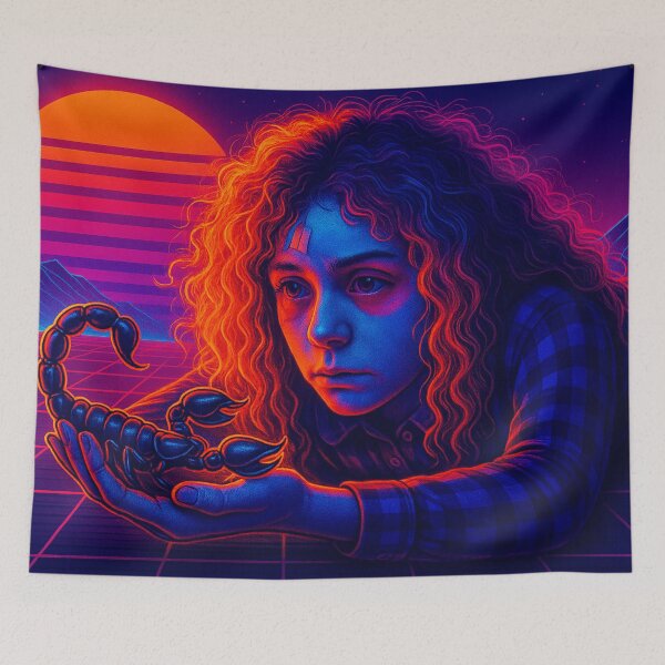 Item preview, Orphan Black - Helena and Pupok FAN ART CLONECLUB SYNTHWAVE designed and sold by Knowledge Krystals.
