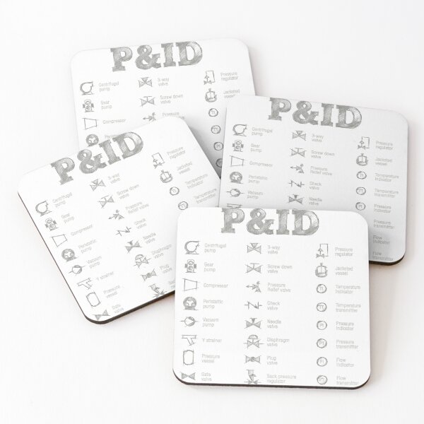Item preview, P&ID Engineering Symbols – Chalk Art on Dark Background designed and sold by BSMakery.