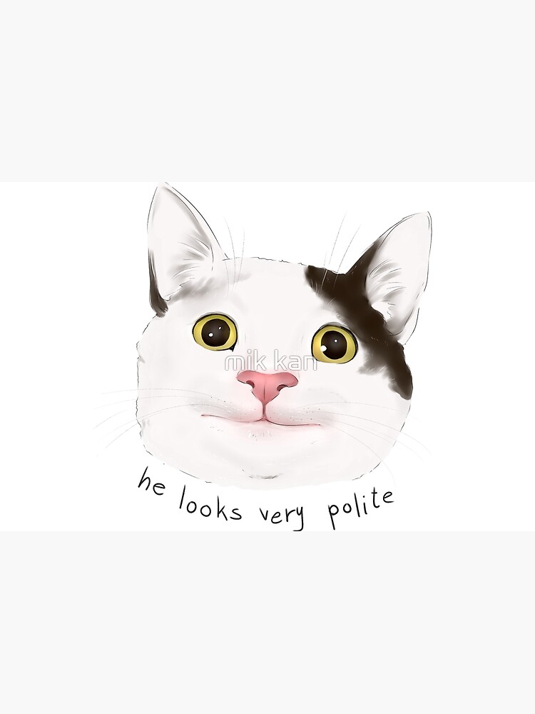 He Looks Very Polite Polite Cat Meme Catto Dank Meme Laptop Sleeve By Sassylin Redbubble