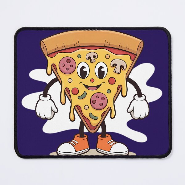 Item preview, Cheerful Cartoon Pizza Slice Character designed and sold by TeeVibeHaus.