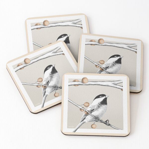 Item preview, Winter Pause – Soft Sand Bird (square version) designed and sold by FatFoxStudio.