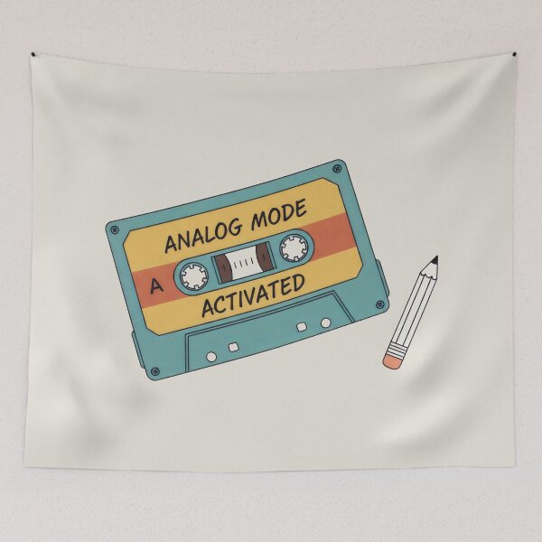 Item preview, Analog Mode Activated Cassette Pencil Rewind Retro Design designed and sold by SplashTastic.