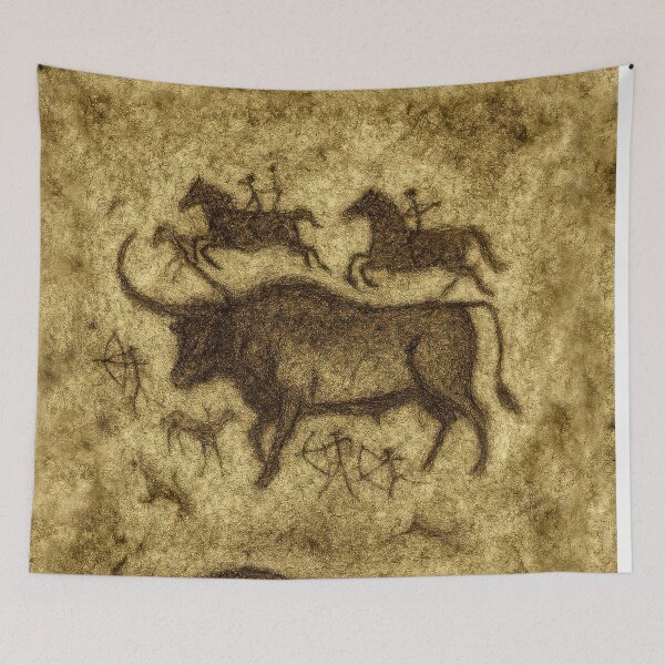 Item preview, Cave Painting Art – Bisons and Bowmen designed and sold by EdgyEdgeArt.