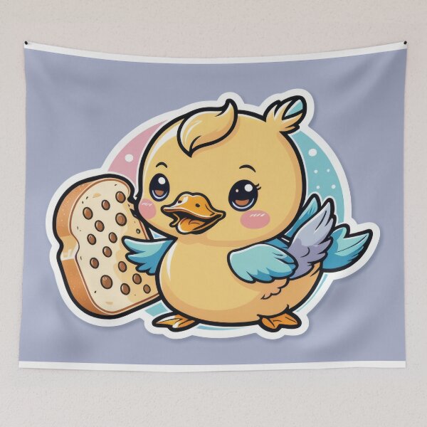 Item preview, Kawaii Bread Duck – Cute Duck with Toast designed and sold by Visualynx.