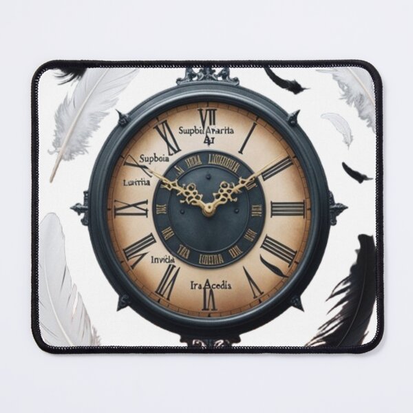 Item preview, Vintage Clock with Floating Feathers Art designed and sold by TFM-Fashion.