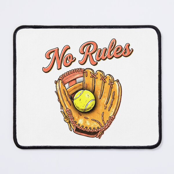 Item preview, No Rules - Funny Baseball & Tennis Mashup Retro Vintage Art designed and sold by Hen-C-Art.