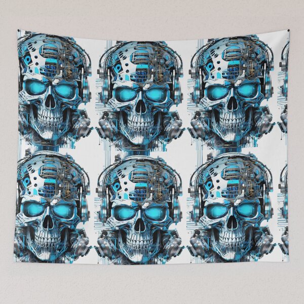 Item preview, Skull Vibrant Artistic Designs Celebrating Nature Technology Nostalgia designed and sold by ART ATTACK ZONE.