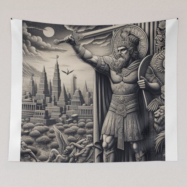 Item preview, Gilgamesh, legendary king of the city of Uruk, heroic character of ancient Mesopotamia, cradle of the civilization of humanity, god of the Underworld in Mesopotamian religion designed and sold by Redbdon.