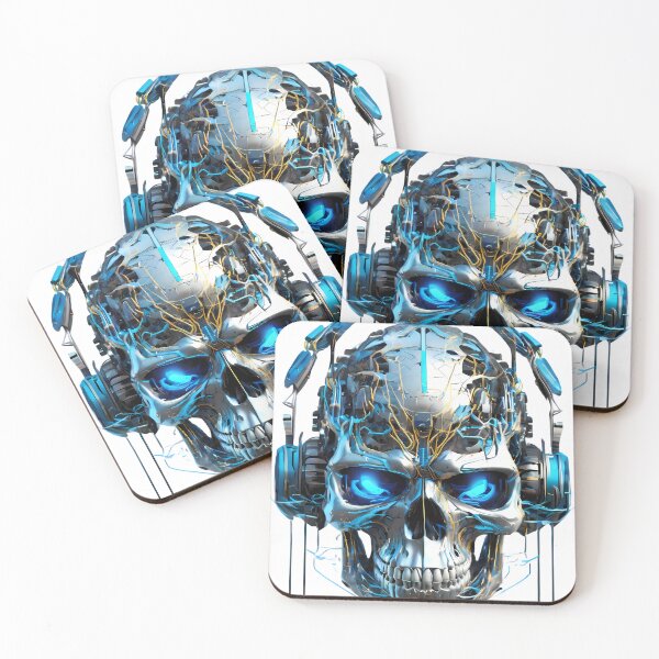 Item preview, Blue Skull Artistic Designs Celebrating Nature Technology Nostalgia designed and sold by ART ATTACK ZONE.