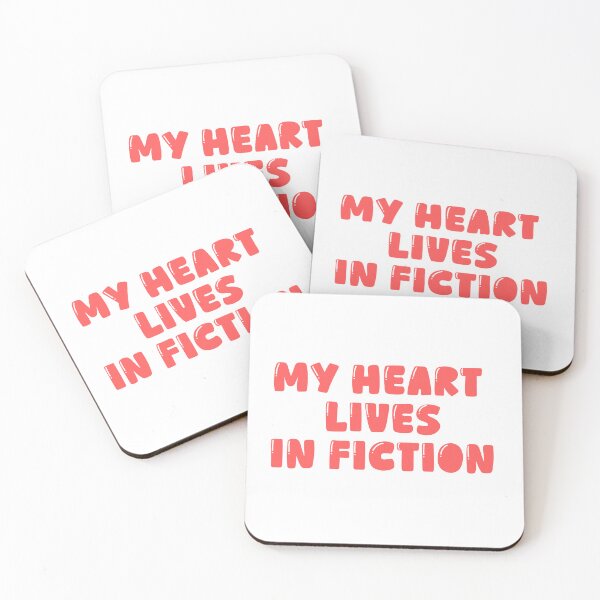 Item preview, My Heart Lives in Fiction – Book Lover Aesthetic Quote designed and sold by ade-datt.