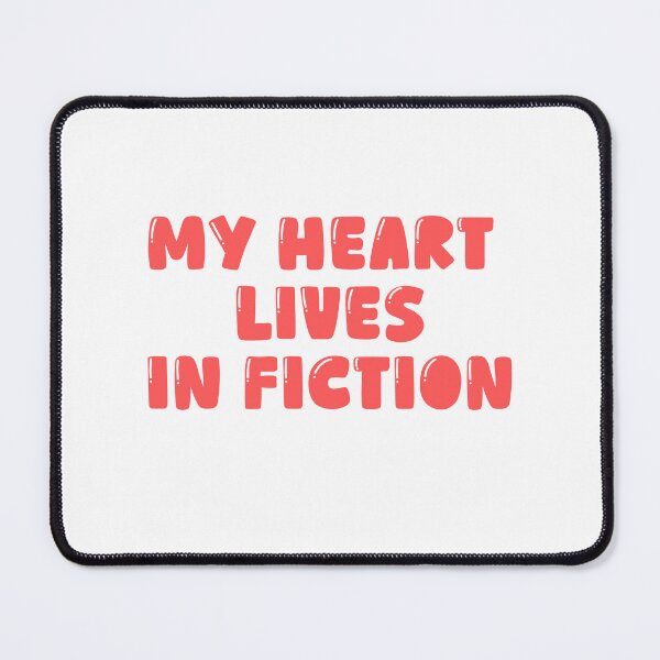 Item preview, My Heart Lives in Fiction – Book Lover Aesthetic Quote designed and sold by ade-datt.
