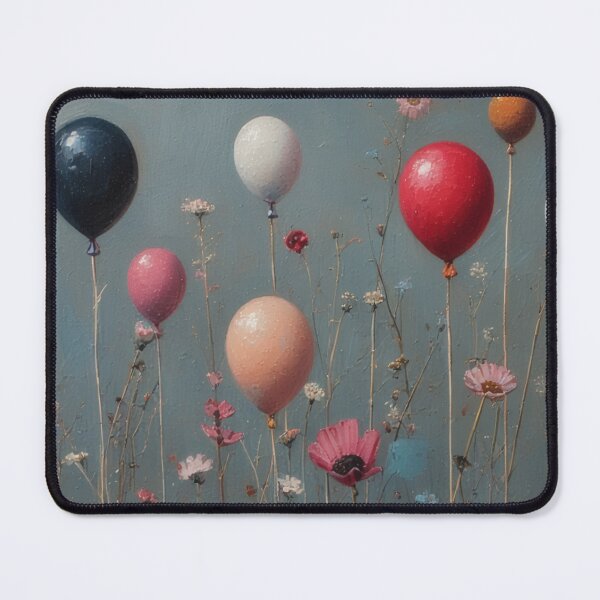 Item preview, Balloons and flowers in a field designed and sold by Mianku | Für das Leben.