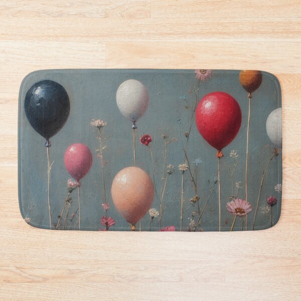 Item preview, Balloons and flowers in a field designed and sold by Mianku | Für das Leben.