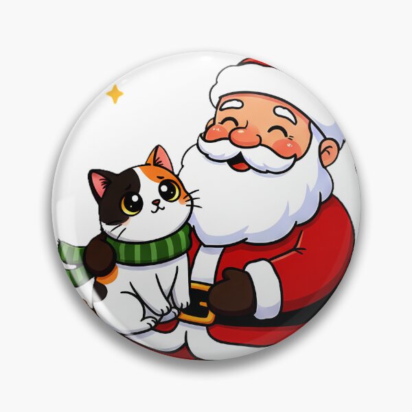 Item preview, Santa Holding Calico Cat – Whimsical Christmas Companionship Design designed and sold by meesub.