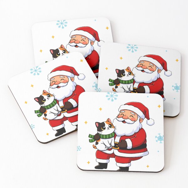 Item preview, Santa Holding Calico Cat – Whimsical Christmas Companionship Design designed and sold by meesub.
