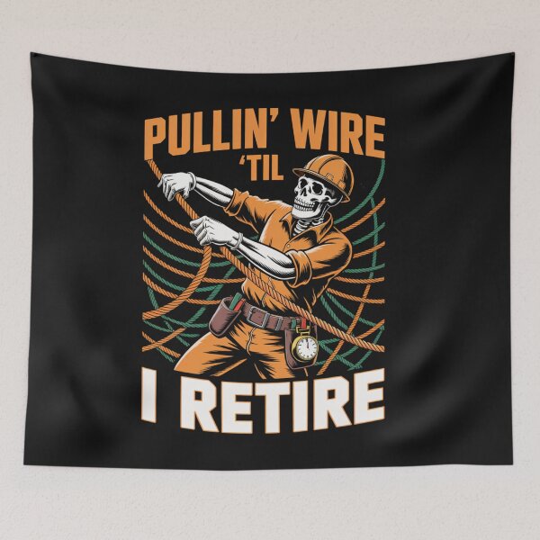 Item preview,  Pullin’ Wire Til I Retire, Funny Electrician, Skeleton Electrician, Retirement Gift for Electricians, Lineman Gift designed and sold by Clairenity Studio.