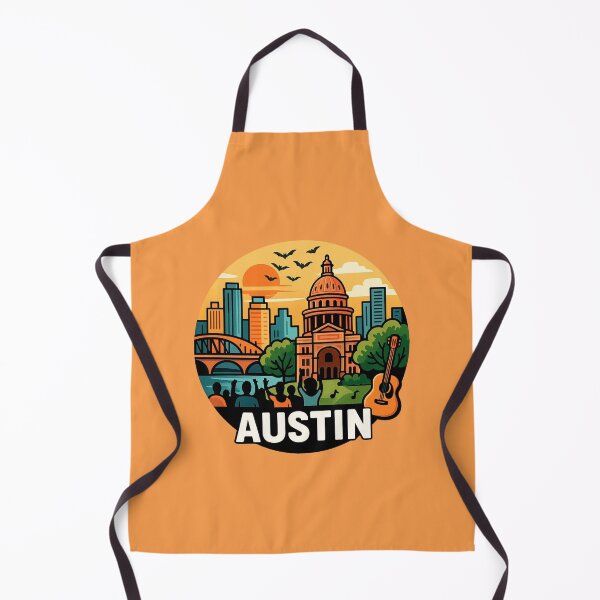 Item preview, Austin, Texas - Music City Skyline with Guitars & Texas Vibes designed and sold by Myra365Art.