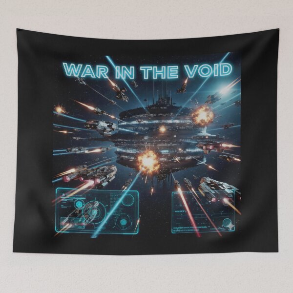 Item preview, War in the Void Space Station Sci Fi Battle Design designed and sold by SplashTastic.