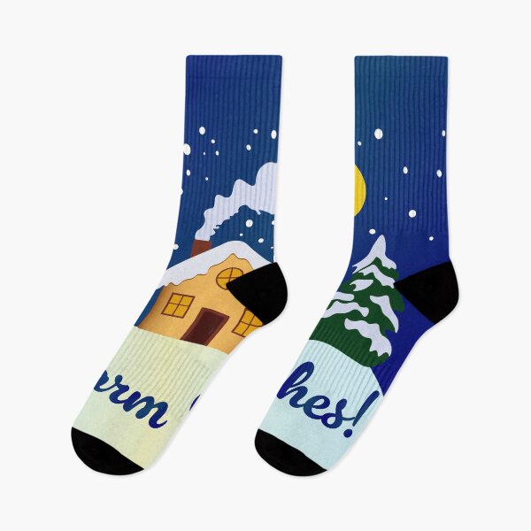 Item preview, House in the Christmas night forest designed and sold by lu-print-design.