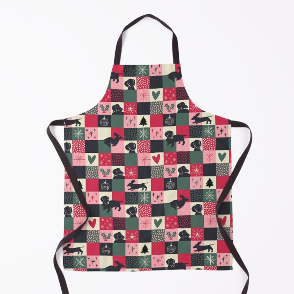 Item preview, Dachshund Christmas patchwork designed and sold by EmmaChristieArt.