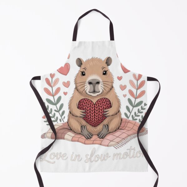 Item preview, Love in Slow Motion – Cute Capybara Holding Heart designed and sold by DesignNadine.