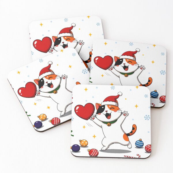 Item preview, Calico Cat with Heart – Whimsical Christmas Celebration Design designed and sold by meesub.