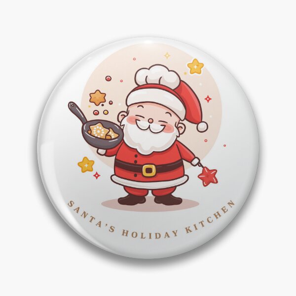 Artikelvorschau, Santa’s Holiday Kitchen – Cute Christmas Baking Illustration entworfen und verkauft von LWDesignLab.