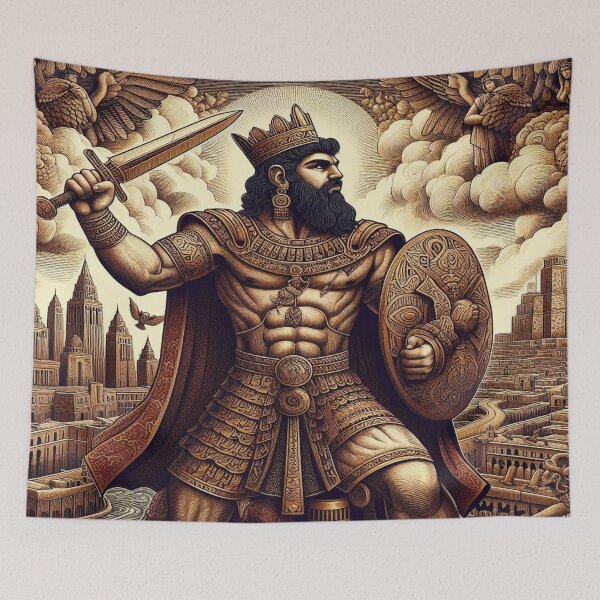 Item preview, Gilgamesh, legendary king of the city of Uruk, heroic character of ancient Mesopotamia, cradle of the civilization of humanity, god of the Underworld in Mesopotamian religion designed and sold by Redbdon.