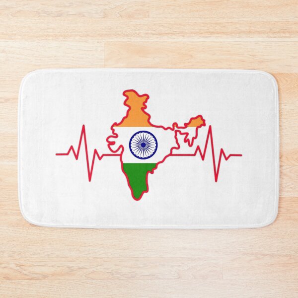 Item preview, Heartbeat of India – Tricolor Map Pulse Art designed and sold by mashmosh.