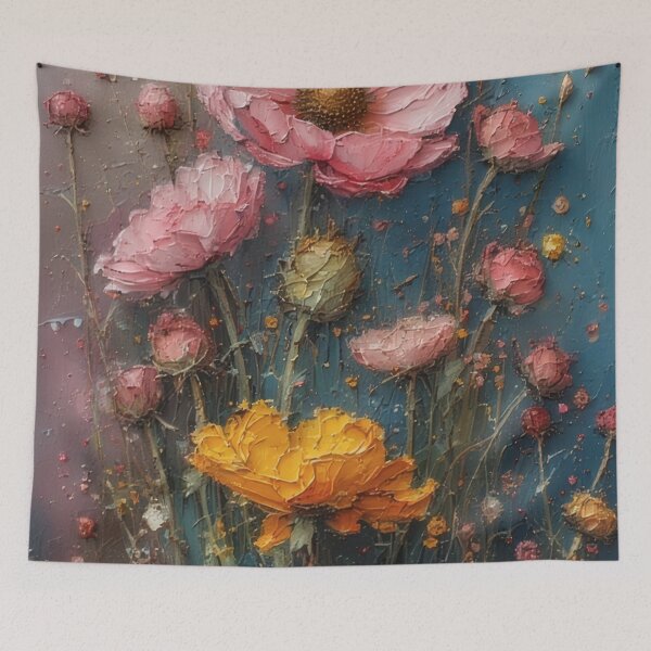 Item preview, Flower field in expressive oil painting designed and sold by Mianku | Für das Leben.
