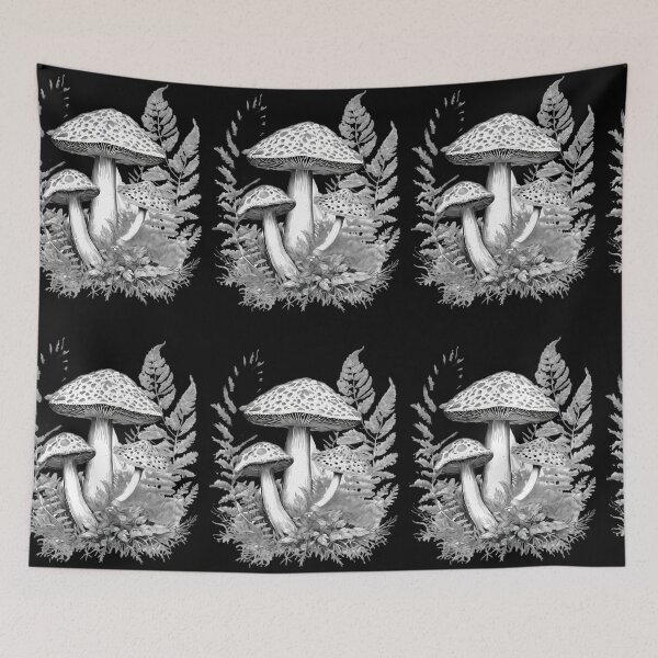 Item preview, Ink Mushrooms Artistic Designs Celebrating Nature Technology Nostalgia designed and sold by ART ATTACK ZONE.
