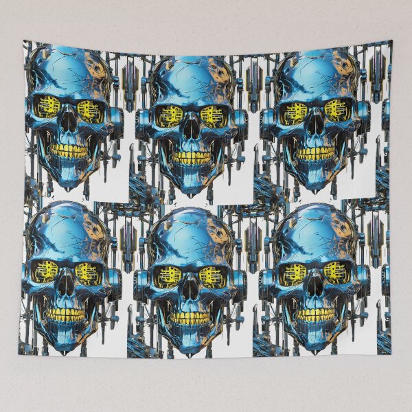 Item preview, Gold Skull Artistic Designs Celebrating Nature Technology Nostalgia designed and sold by ART ATTACK ZONE.