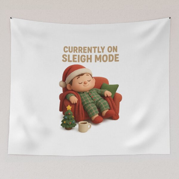 Item preview, Cute Christmas Pajamas Cozy Cartoon - Currently on Sleigh Mode | Kawaii Fun Christmas Art designed and sold by Moons Studio.