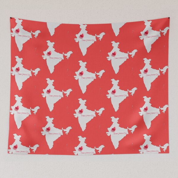 Item preview, Valentine’s Heartbeat Across India – Love Map Design designed and sold by mashmosh.