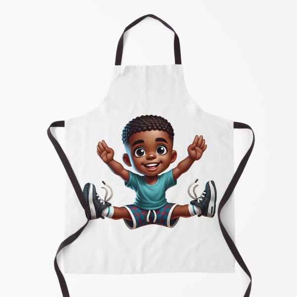 Item preview, Happy Jumping Black Boy – Cute African American Kids Illustration designed and sold by Lulunza.