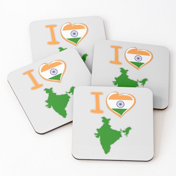 Item preview, I Love India – Tricolor Heart & Map Design designed and sold by mashmosh.