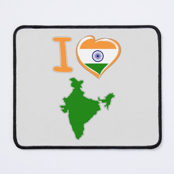 Item preview, I Love India – Tricolor Heart & Map Design designed and sold by mashmosh.