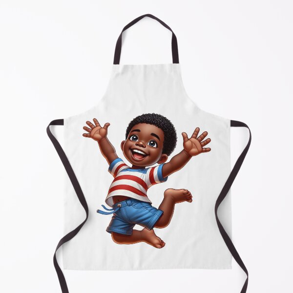 Item preview, Smiling Black Toddler Jumping – Cute Afro American Boy Art designed and sold by Lulunza.