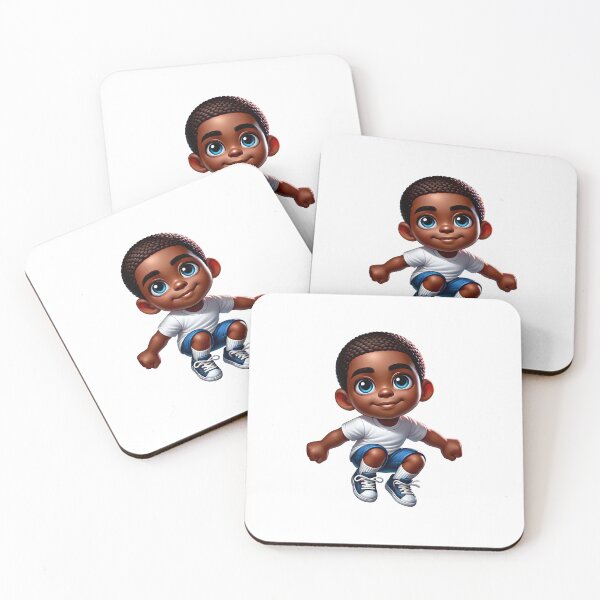 Item preview, Cute Sitting Black Boy – Adorable African American Toddler Art designed and sold by Lulunza.