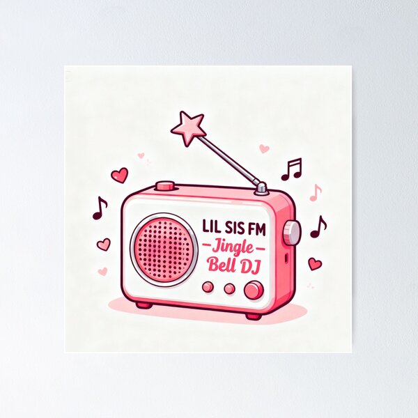 Item preview, Kawaii Pink Vintage Radio with Star Antenna | Lil Sis FM DJ designed and sold by BlueYasmine.